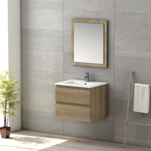 Viena Oak 600 Wall Hung Unit & Basin