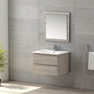 Viena Grey Ash 800 Wall Hung Unit & Basin