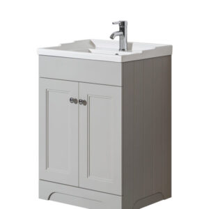 Rome 600 White Unit & Basin (Floor Standing)