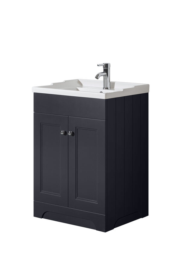 Rome 600 Anthracite Unit & Basin (Floor Standing)