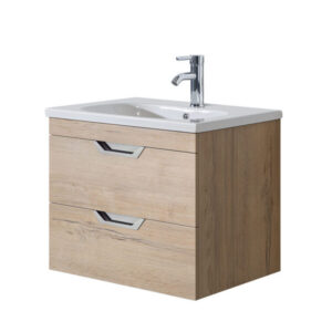 Luna 600 Oak Unit & Basin (Wall Hung)