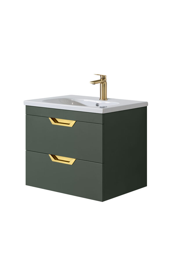 Luna 800 Sage Green Unit & Basin (Wall Hung)