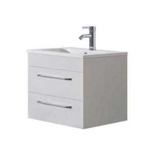 Siena 600 White Unit & Basin (Wall Hung)
