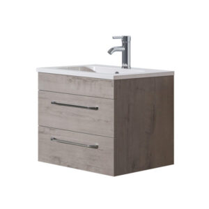 Siena 600 Grey Oak Unit & Basin (Wall Hung)