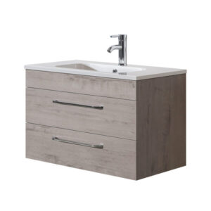 Siena 800 Grey Oak Unit & Basin (Wall Hung)
