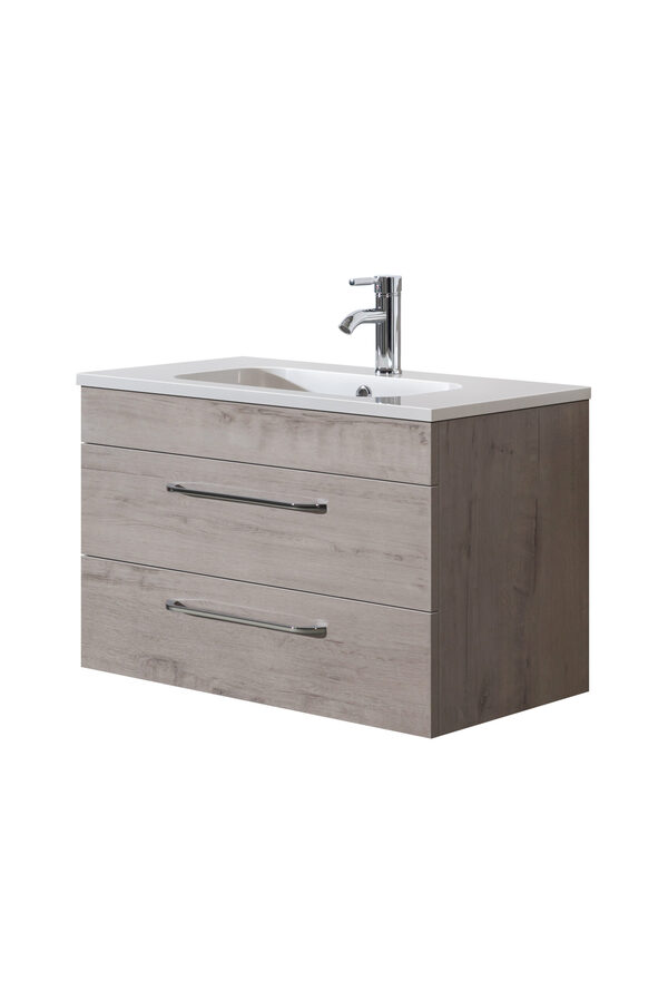 Siena 800 Grey Oak Unit & Basin (Wall Hung)