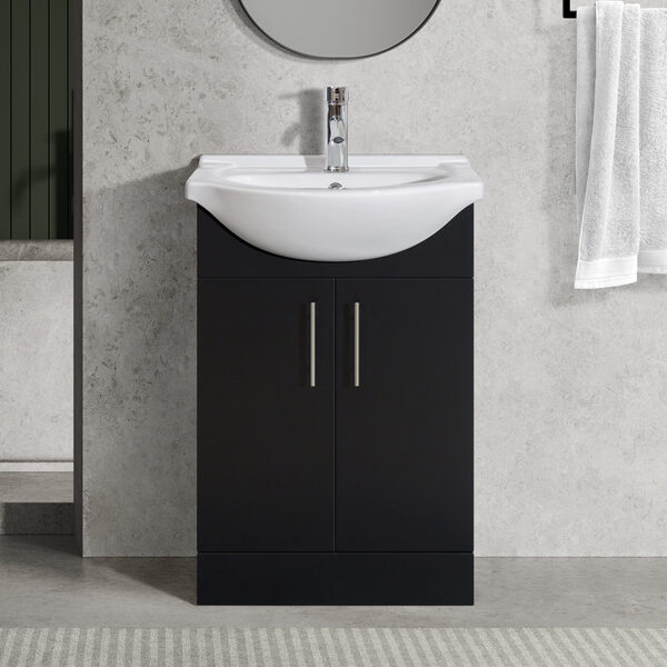 Luca 550mm Black Vanity Unit
