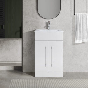 Oreo 500mm 2‑Door White Vanity Unit & Basin