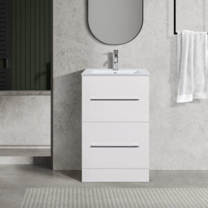 Oreo 500mm 2‑Drawer White Vanity Unit & Basin
