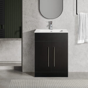 Oreo 600mm 2‑Door Black Vanity Unit & Basin