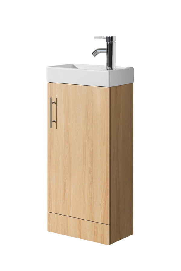 Oreo 400mm Oak Cloakroom Unit - Image 2